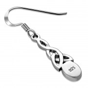 Mother of Pearl Celtic Trinity Knot Silver Earrings - e389h